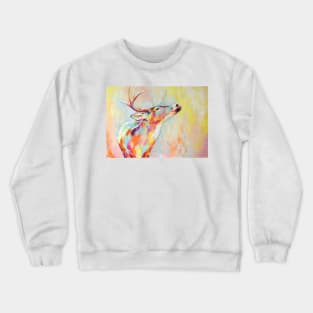 Conceptual abstract painting of a deer muzzle. Crewneck Sweatshirt